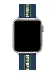 GUESS Men's Navy Blue Logo Silicone Apple Strap (42-44MM)