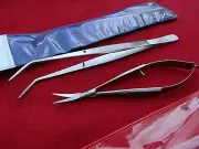6" Angled Serrated Tweezers + SPRING ACTION Embroidery Machine Scissors_SQUEEZER