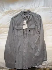 ABERCROMBIE & FITCH Chamois Flannel Gray Button Shirt Men’s S *new With Tags*