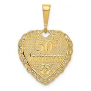 14k Yellow Gold Reversible 50th ANNIVERSARY Charm
