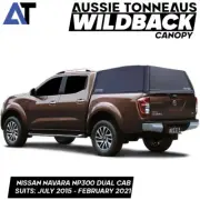 Wildback Canopy for Nissan Navara NP300 Dual Cab JULY 2015- FEB 2021 Not Canvas (for: Nissan)