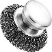 VANZACK Stainless Steel Scrubber with Ergonomic Handle Non Scratch Steel for Grills Pots and Pans Efficient Grease Removal and Tough Stain Cleaning