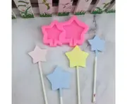 Heat-resistant Chocolate Mold Easy Clean Silicone Easy Demould Star Shape Lollipop Mould for Kitchen 1