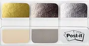 Post-it Tabs, Assorted Muted Metallic Colors, 60 Tabs/Pack, 1 in x 1.5 in (686-FLMM)