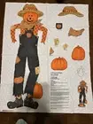Scarecrow Halloween Patch Fall Pumpkins Fabric Door Panel 43” Cut & Sew