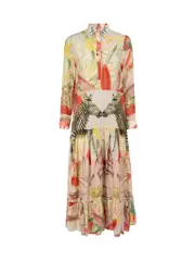 Zebra Printed Maxi Shirt Dress
