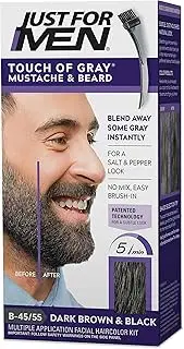 Just for Men Touch of Gray Mustache and Beard Color, Dark Brown & Black