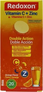 Redoxon Vitamin C + Zinc, Effervescent Tablets of Vitamin C and Zinc, Helps Supp