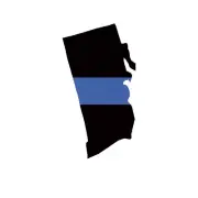 Rhode Island State Shaped The Thin Blue Line Sticker