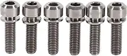 6PCS M5 X 18mm Bike Stem Bolt, Titanium Alloy Bicycle Stem Bolt, Lightweight Bicycle Stem Bolt with Washers Set for MTB Bicycle Stem