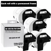 5 Roll DK1202 62MM 300 Address Labels For Brother QL-800 QL-810W w/5 Frame