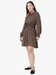 dotty leopard spin dress