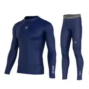 Men's Compression Armour Base layer Top Skin Fit Shirt + Pants / Tights set
