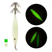 Premium Glow in Dark Luminous Squid Hook Octopus Jigs 5pcs Fishing Lure Kit