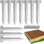 Garden Stake - 10X Railroad Sleeper Brackets,Serrated Fence Post Brackets Heavy Duty Small Sleeper Pile for Garden Porch Playground