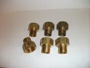 QTY (6) Brass 1/2 Union Coupling Adapters, 1-3/8"-12 thread x 3/4" female sweat