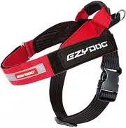EzyDog Express Harness - Comfortable Dog Harness for Small, Medium and Large Dogs, Easy to Fit, Padded, Reflective (XS, Red)