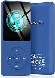 AGPTEK A02S 16GB MP3 Player, 70 Hours Playback Lossless Sound Music Player, Supports up to 128GB, Deep Blue