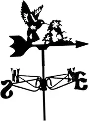 Generic Bird Metal Weathervane Iron Art Ornament Animal Wind Vane Wind Direction Indicator for Yard Outdoor Garden Decor Decoration, Hummingbird