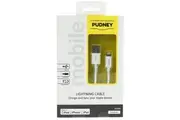 PUDNEY P1101 2A - 480Mbps USB-A to Lightning Cable - 1m - White Data & Charge -