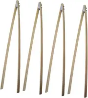 Alipis 4Pcs Bamboo Garbage Picker Grabber Tool Heavy Duty Trash Clamp for Easy Pickup Ergonomic Litter Collector for Household and Outdoor Cleaning Long Design