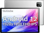 [kinstone] 10.3 Inch Android 12 Tablet, 4G LTE Tablet, 7500 mAh, 1.8GHz Octa-Core Gaming Tablet, 4GB RAM + 128GB ROM, 1920x1200 FHD IPS, 5MP + 13MP Dual Camera, 2.4G + 5G WiFi, Bluetooth 5.0 GPS