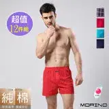 在飛比找遠傳friDay購物優惠-(團購)【MORINO摩力諾】耐用織帶格紋純棉四角褲/機能平