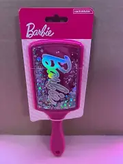 OFFICIAL Barbie Paddle Hair Brush Pink And Silver Moveable Sequins Gift