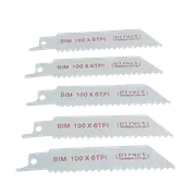 Reciprocating Saw Blades - 100mm / 6TPI (Packs of 5)