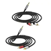 Cable 3.5mm to 2RCA Splitter 3.5mm Amplifiers Stereo Home Theater Speaker