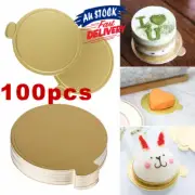 100X Mousse Cupcake Disposable Paper Plates 8CM Displays Tray Round Cake Board