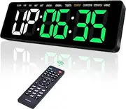 Gym Timer, 16.5 Inch Large Digital LED Wall Clock with Countdown/Up, Stopwatch, Workout Interval, Fitness Training Timer with Remote Control, Volume/Brightness Adjustable