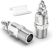 2 Pcs 304 Stainless Steel Spiral Cone Atomization Nozzle, 3/8" Male Dust Remove Atomized Sprayer for Gas Cooling, Washing, Fire Proof, Garden Watering