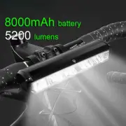 5 LED Bike Light Waterproof USB Rechargeable 5200 Lumens Flashlight and Headlamp