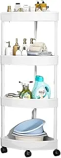 TOMVAES 4 Tier Corner Shelf Stand for Living Room Bedroom Bathroom,Splicing Ground Cabinet Storage Rack,Standing Shower Organizer,Shower Caddy Corner for Inside Bathroom Kitchen, White