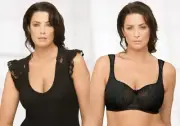 Glamorise DEMI Bra 48F (FOAM~PADDED~CUPS) Plunge COMFORT-STRAPS Black NEW SEALED