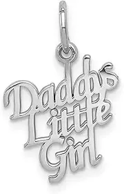 [JewelryWeb] 14k White Gold Polished DadDYS LITTLE Teen Charm 20.3x14.3mm Pendant Necklace for Women