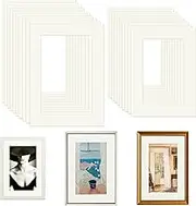 Roosea Pack of 20 Passepartout Cardboard, 2 Sizes of Picture Photo Frame Holders Mats for Pictures Photos Art Prints (Cream, 13 x 18 cm, 10 Pieces + 15 x 20 cm, 10 Pieces)