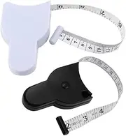 Portable Retractable Body Measuring Tape,Self Tightening Body Measuring Tape,Automatic High Precision Double Sided Fitness Retractable Measure Tapes,2 Piece,White and Black