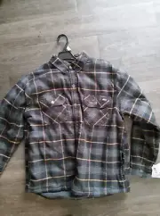Dickies Jacket Men's Size Med Plaid Fleece Lined Flannel Snap Front Pockets