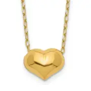 14K Yellow Gold Madi K Small Hollow Heart w/ Chain Necklace