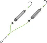 Bottom Fishing Rigs, Double-Hook Reverse Bottom Rig, Bait Floats Reverse Surf Fishing Rigs Anti-Snag Attractor for Pompano Flounder Carp Panfish