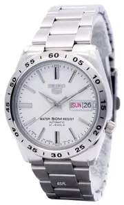 Seiko 5 Automatic 21 Jewels Stainless Steel White Dial SNKD97J1 50M Mens Watch
