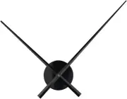 Timelike Simple Elegant Glossy Aluminum Wall Clock, Super Long Large Black