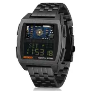 Stainless Steel Multifunction Watch - Black