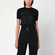 [Sportmax] Black T-shirt in viscose and wool M Black