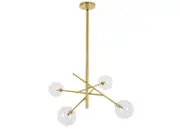 Aksel 4 Light Pendant in Solid Brass with Clear Glass