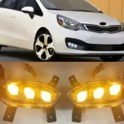 Fit For Kia Rio 2012-2015 LED DRL Daytime Running Fog Light Lamps