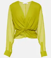 [Christopher Esber] Christopher Esber Springs silk georgette blouse AU 6 green