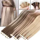 Balayage Tape In Hair Extensions Remy Human Hair Weft Skin Weft Ombre Thick 150g